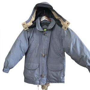 Out of Bounds Vintage Down Parka Blue Hooded Heavy Winter Coat Boys 16/Youth XL